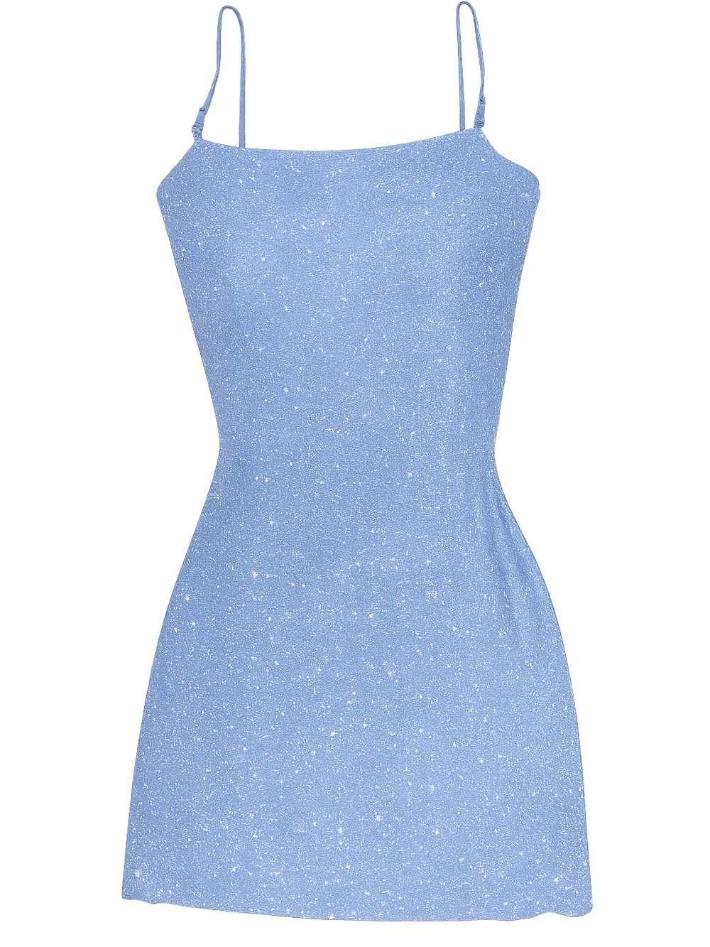 Vintage Y2K City Triangles Baby Blue Glitter Mini Dress Size Medium Made in USA